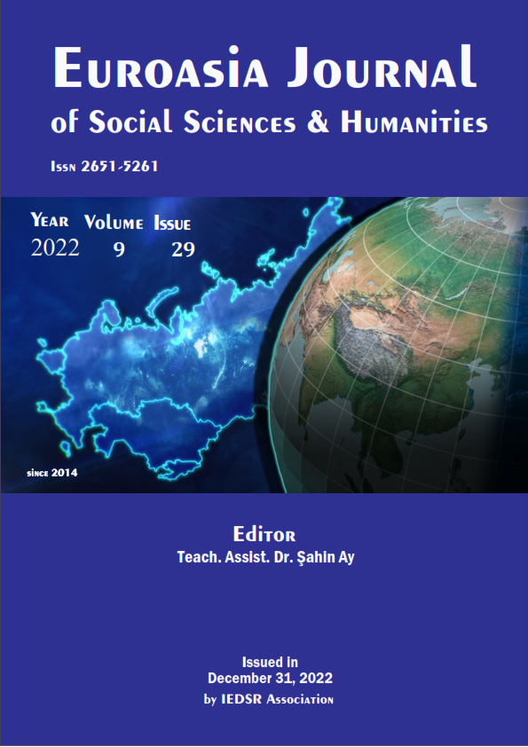 					View Vol. 9 No. 29 (2022): EUROASIA JOURNAL OF SOCIAL SCIENCES & HUMANITIES
				